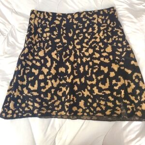 O. Vianca Brand Leopard Print Skirt - Black and Tan Size Small.